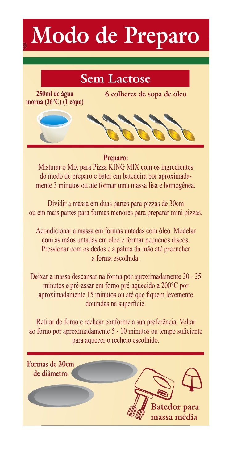 Kit de Misturas em pó para Massas sem glúten King Mix -6 unidades